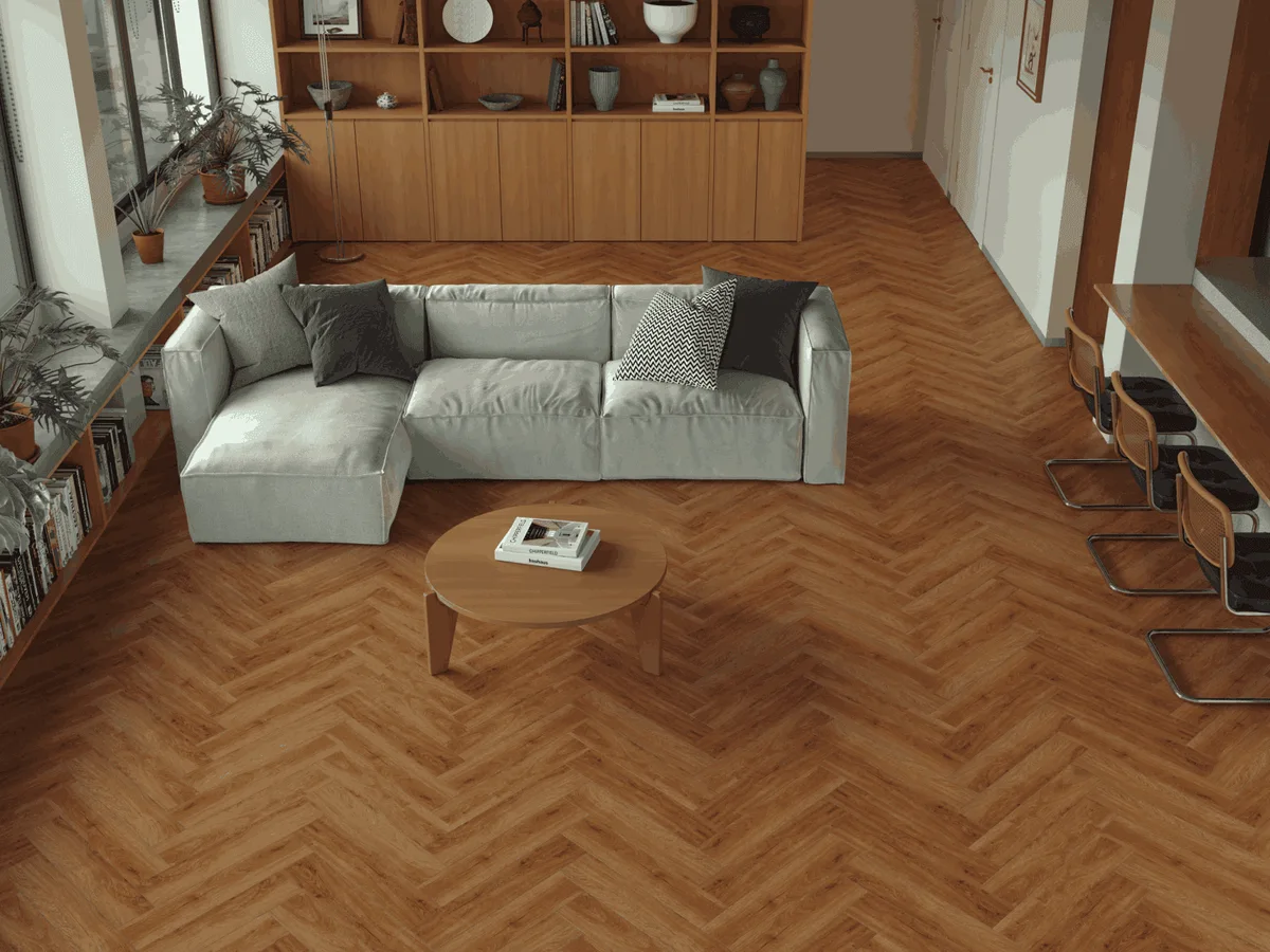 Кварцвиниловый SPC ламинат Alpine Floor Титан Паркет Олимп ECO 29-6-R венгерская елка 600×125×6