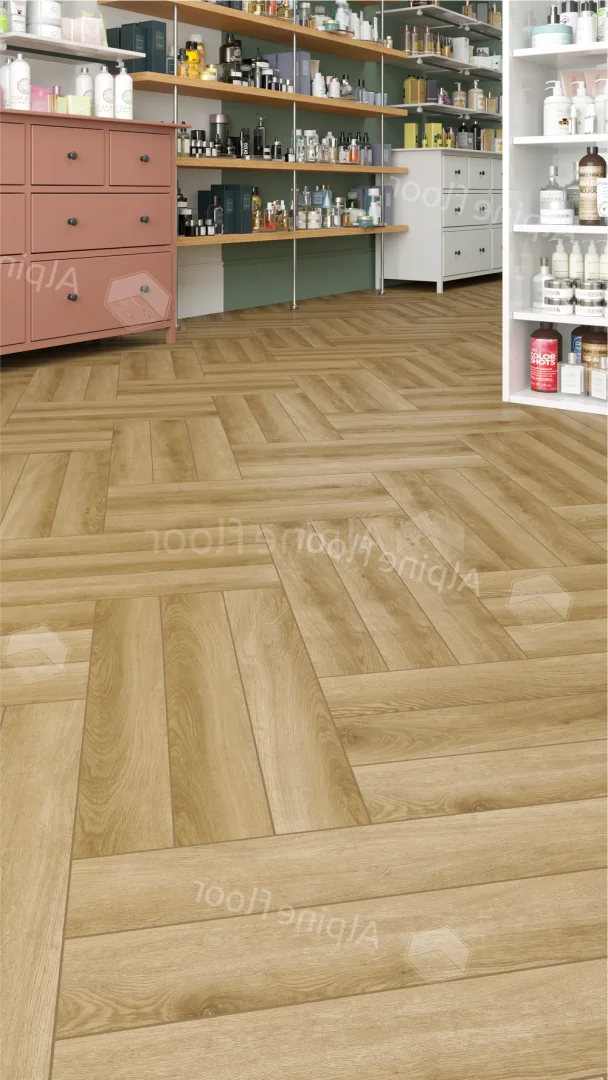 Ламинат Alpine Floor Herringbone 12 PRO Дуб Эльзас LF106-02 венгерская елка 606×101×12
