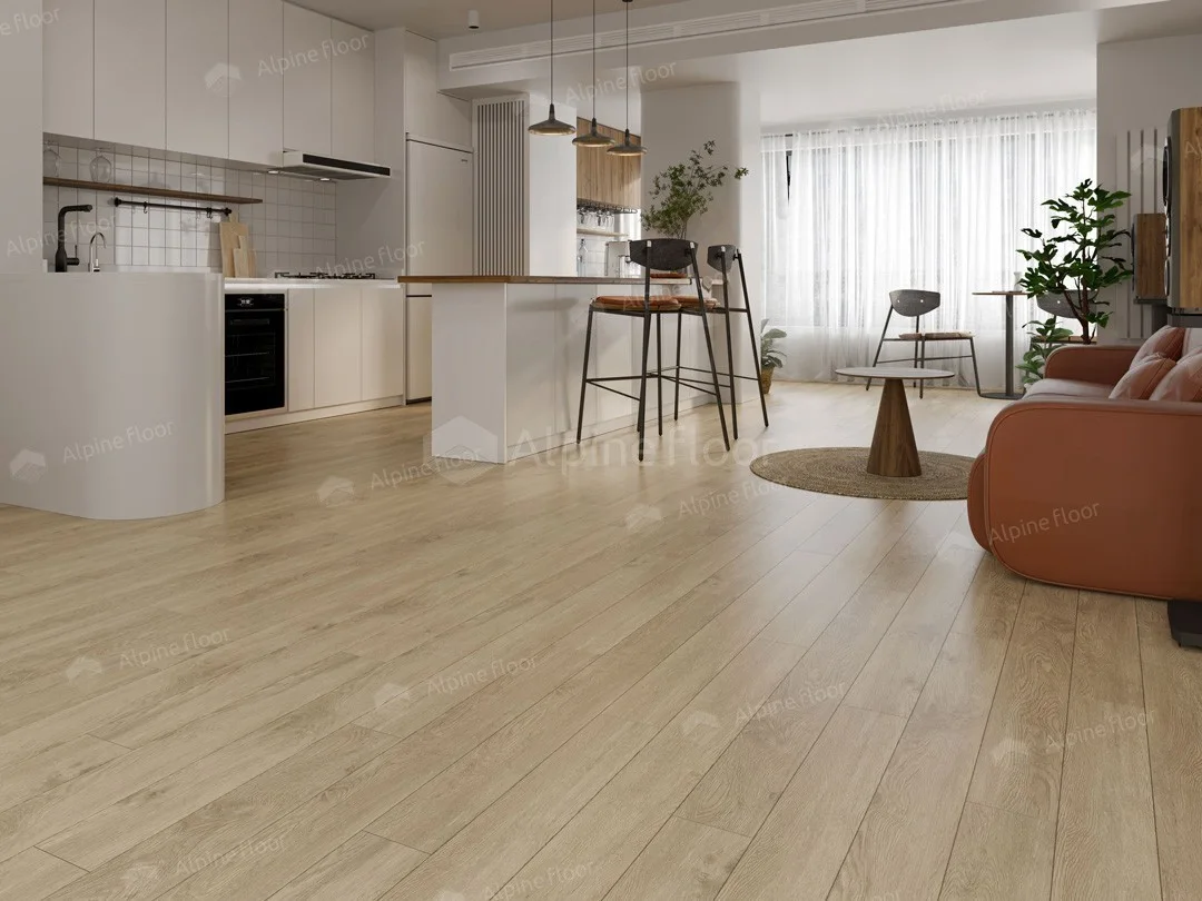 Кварцвиниловый SPC ламинат Alpine Floor Grand Sequoia Village Миндаль ECO 11-607 1220×125×4
