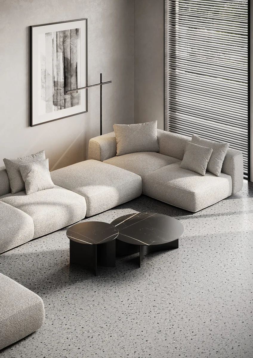 Кварцвиниловая плитка Fargo клеевая Stone LVT Терраццо Холодный 6949-1 606×303×2,5