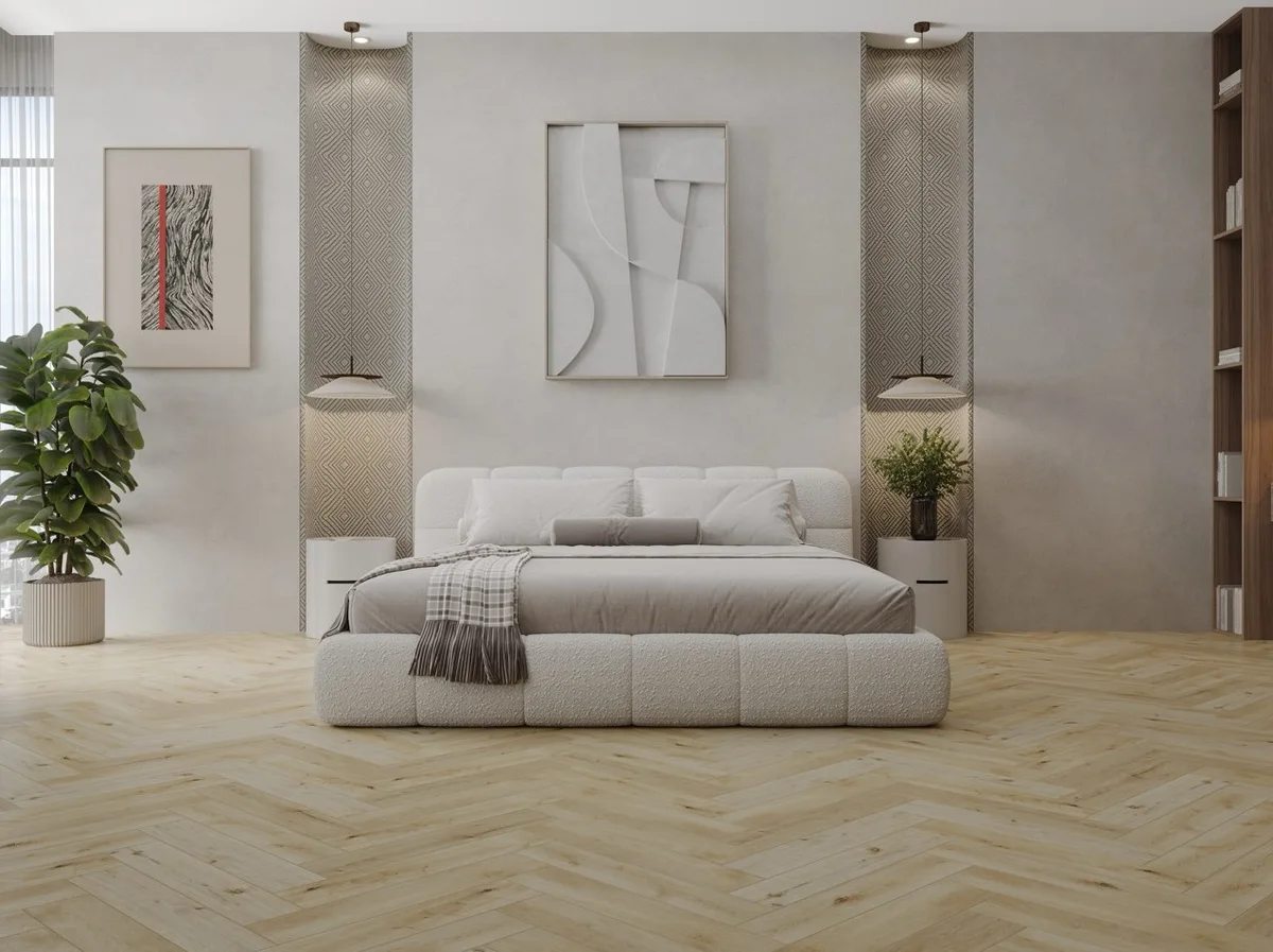 Кварцвиниловый SPC ламинат Cronafloor Herringbone 2.0 Дуб Ренн H014 венгерская елка 640×128×4,5