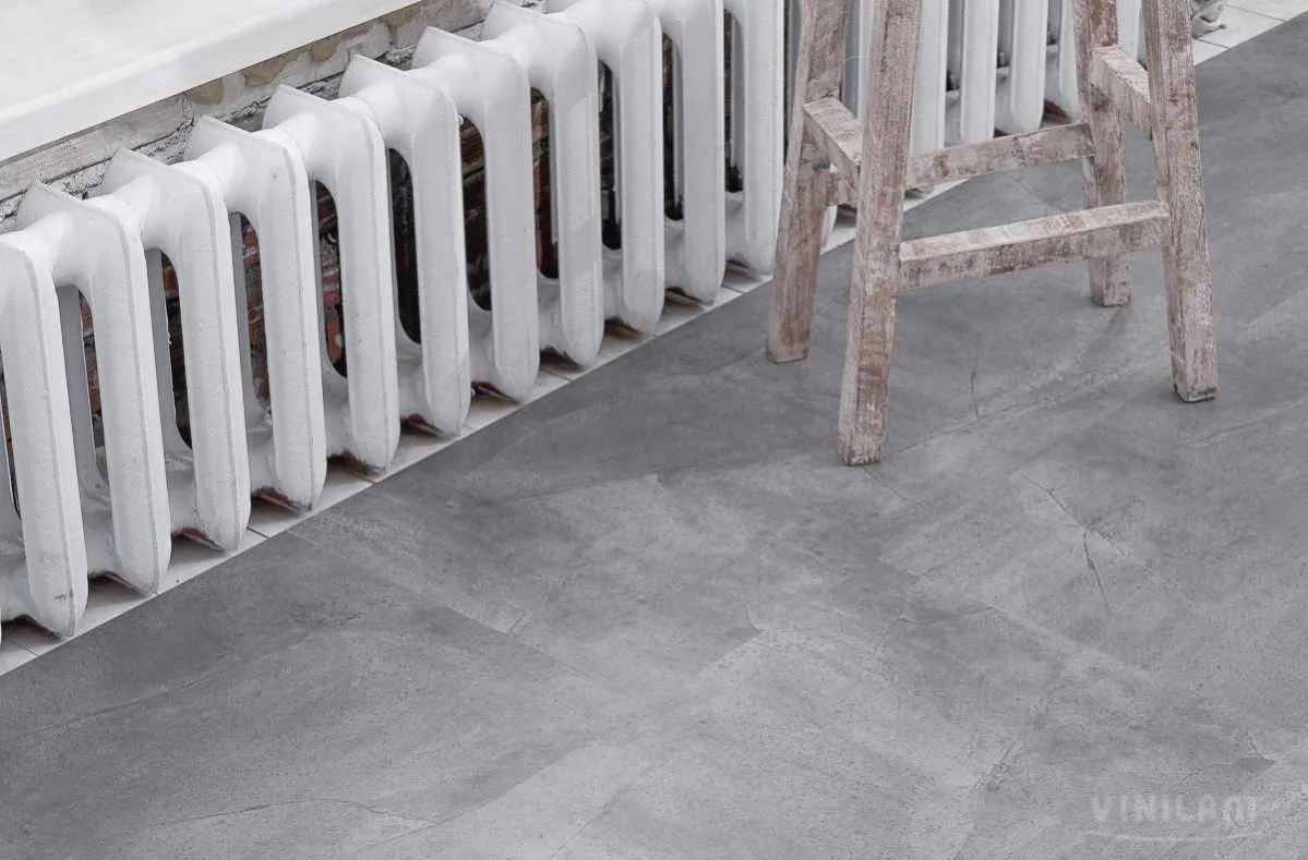 Кварцвиниловый SPC ламинат Vinilam Ceramo Stone Серый Бетон 61602 940×470×6