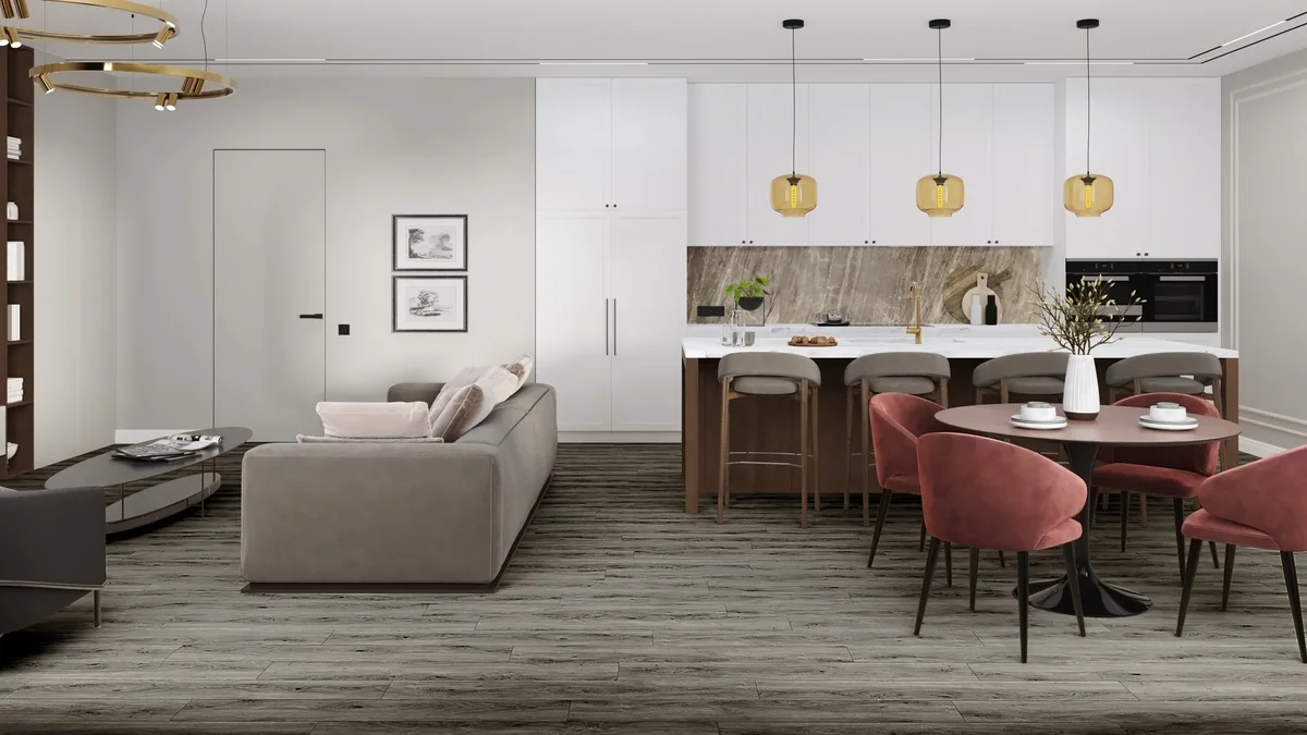 Кварцвиниловая плитка Damy Floor клеевая Family LVT Дуб Кантри TCM359-25-LVT 1227×187×2,5