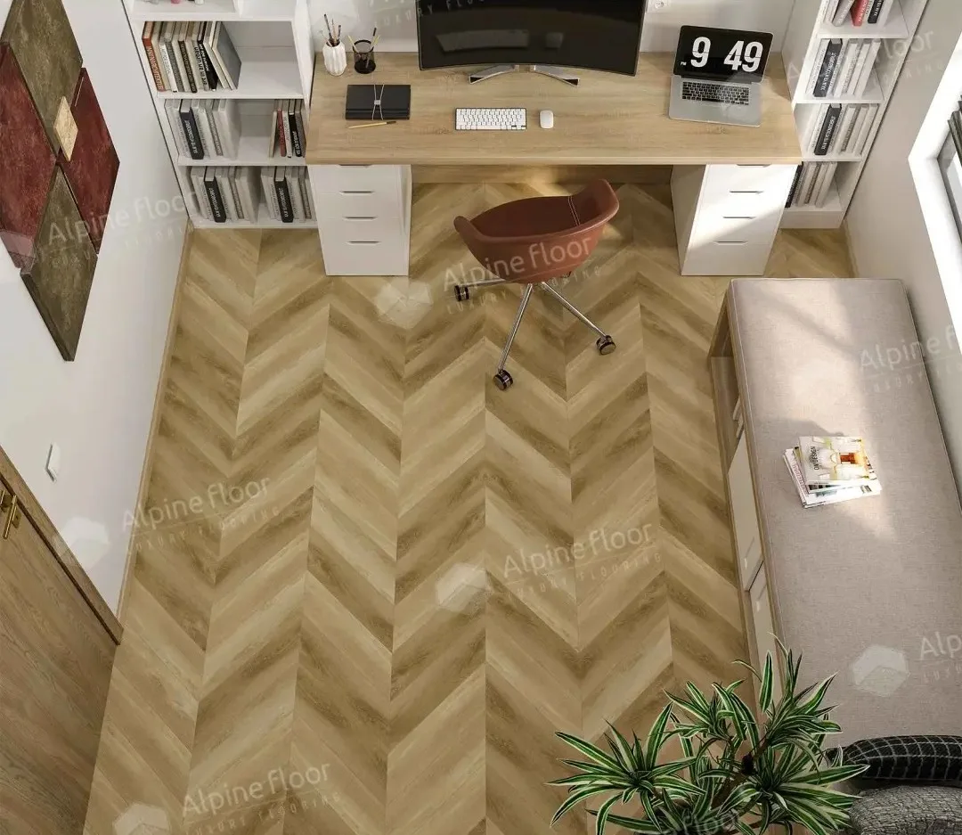 Кварцвиниловый SPC ламинат Alpine Floor Chevron Alpine Grazioso ECO 18-17 французская елка 600×127×5