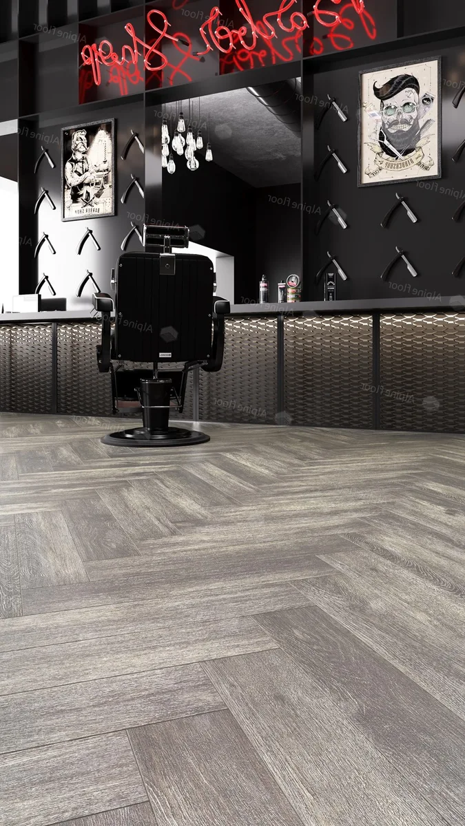 Кварцвиниловый SPC ламинат Alpine Floor Parquet Light Венге Грей ECO 13-8 венгерская елка 600×125×4