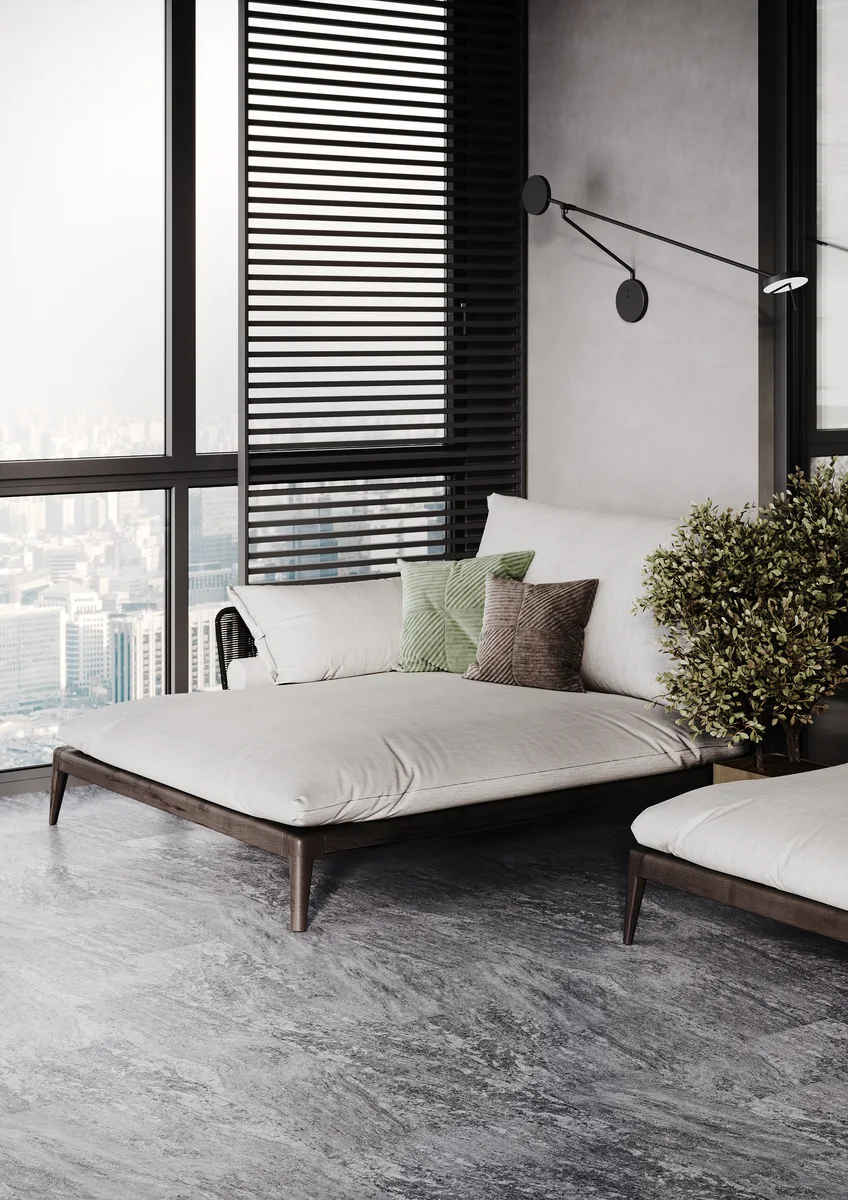 Кварцвиниловый SPC ламинат Home Expert Rock Silver 9105 610×305×4
