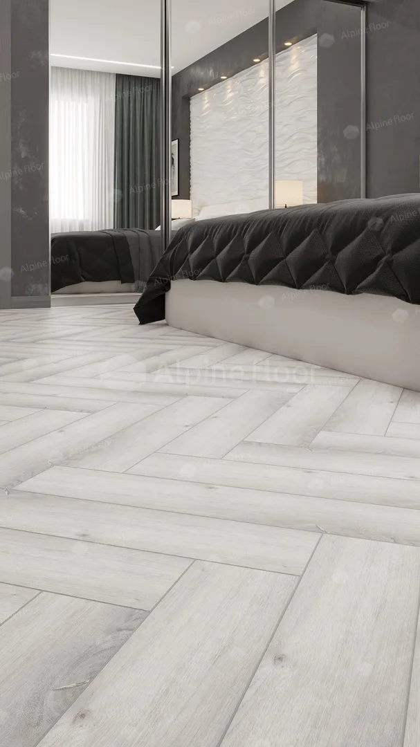 Кварцвиниловая плитка Alpine Floor клеевая Parquet LVT Дуб Альхена ECO 16-12 венгерская елка 590×118×2,5