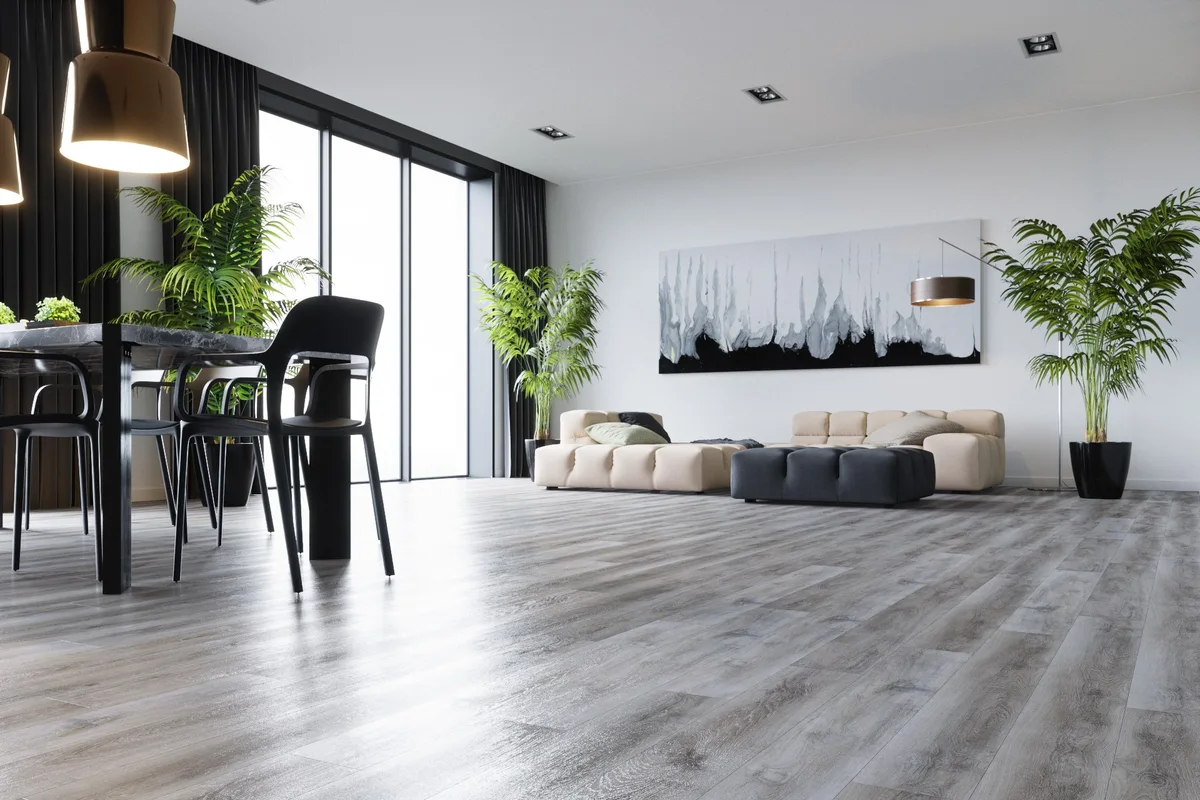 Кварцвиниловый SPC ламинат Fargo Comfort Дуб Рустик Серый 366-1B 1220×180×4