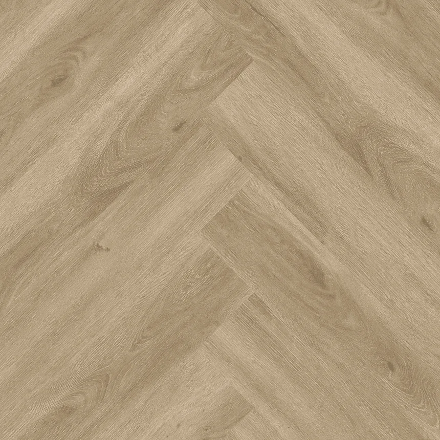 Кварцвиниловая плитка Invictus клеевая Maximus Herringbone Divine Oak Champagne венгерская елка 749×150×2,5