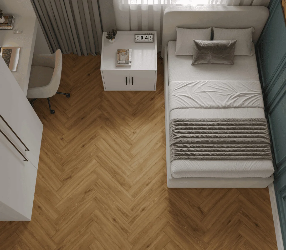 Кварцвиниловый SPC ламинат Norland Parquet Basic Room 1066-10 венгерская елка 600×125×4