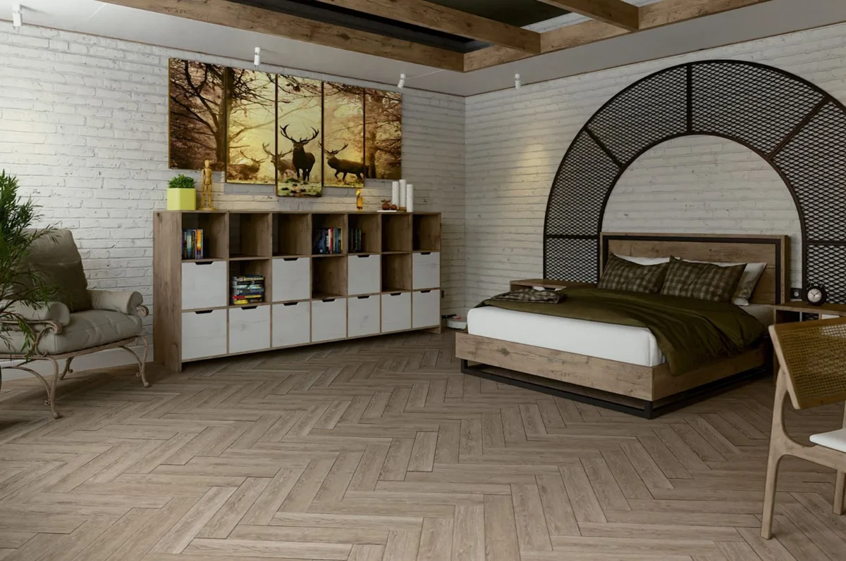 Кварцвиниловая плитка Damy Floor клеевая London LVT Ливерпуль 0137-LVT венгерская елка 590×118×2,5