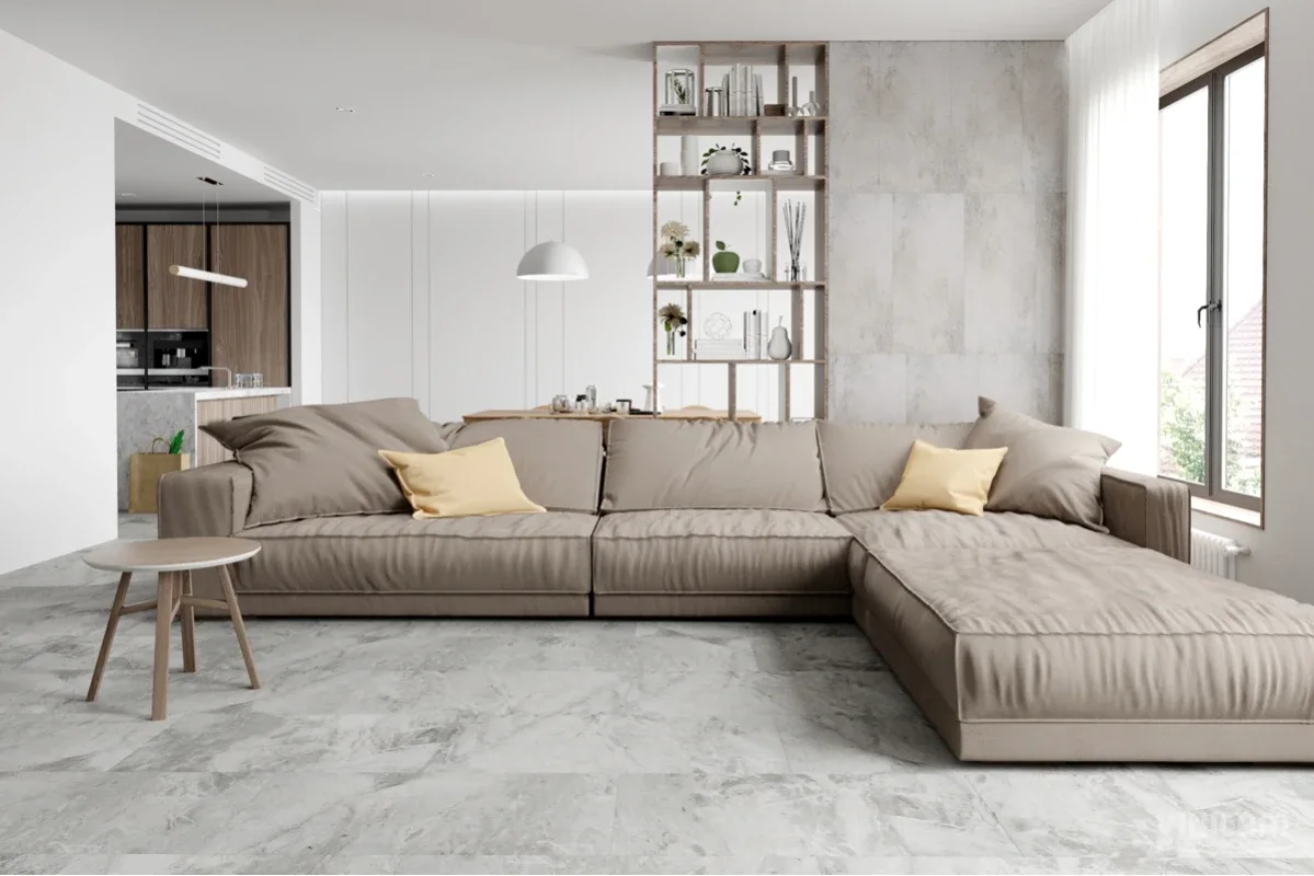 Кварцвиниловая плитка Vinilam клеевая Ceramo Stone Glue Адриатический Серый 91901 950×475×2,5
