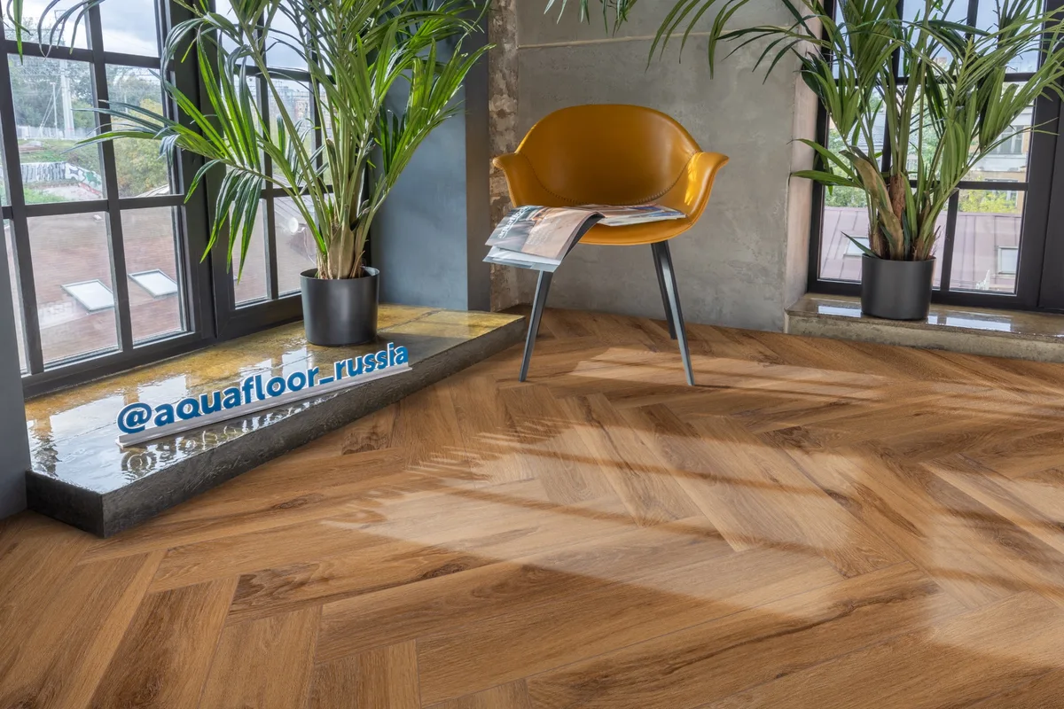 Кварцвиниловая плитка Aquafloor клеевая Parquet Glue AF2516PG венгерская елка 610×122×2,5