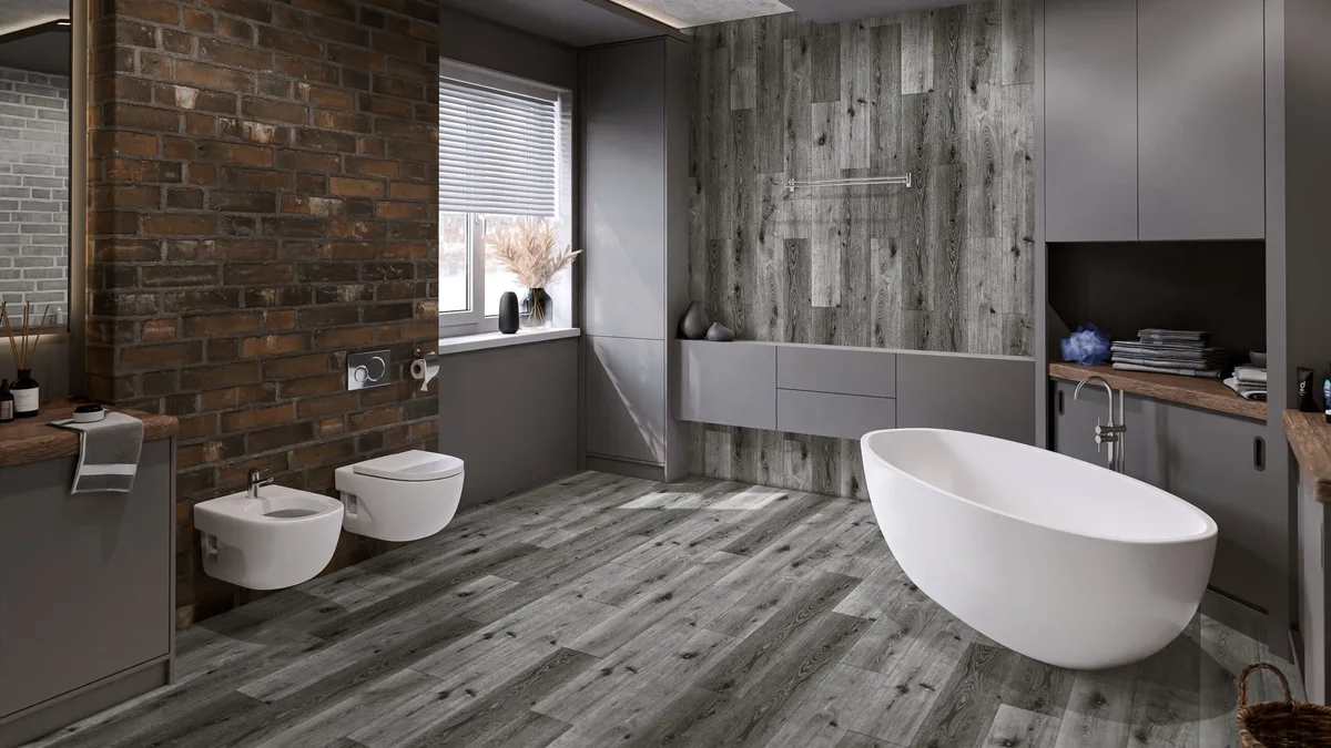 Кварцвиниловая плитка Damy Floor клеевая Family LVT Дуб Сильвер T7020-23-LVT 1227×187×2,5