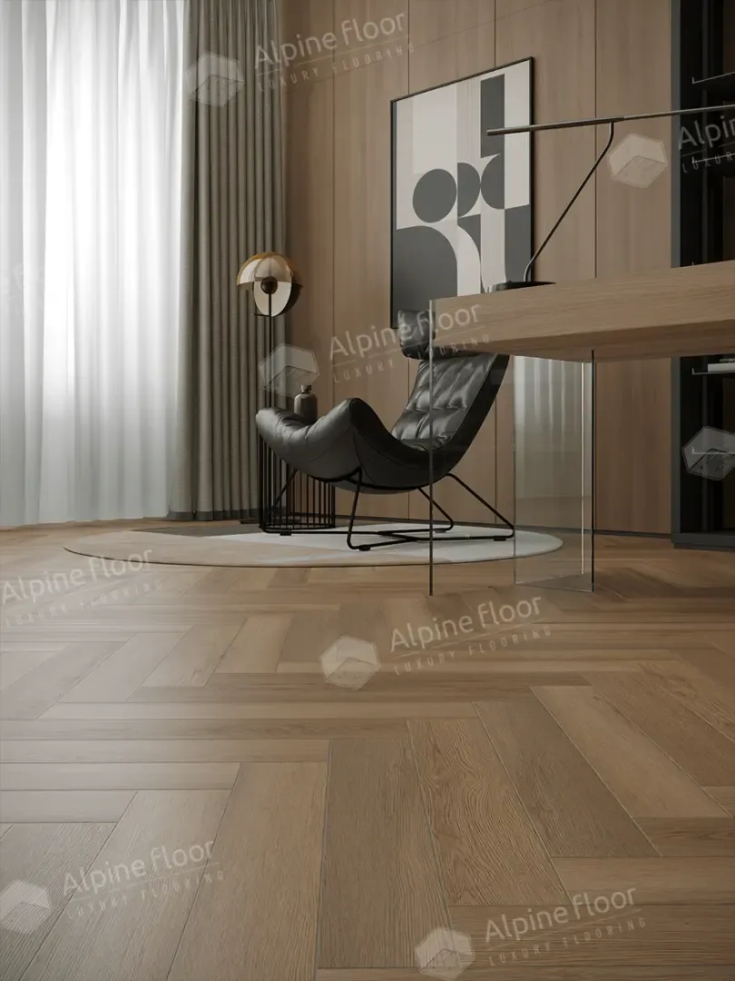 Кварцвиниловая плитка Alpine Floor клеевая Parquet LVT Дуб Батейн ЕCО 16-29 венгерская елка 590×118×2,5