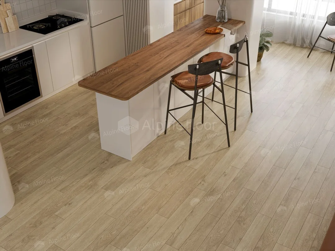 Кварцвиниловый SPC ламинат Alpine Floor Grand Sequoia Village Миндаль ECO 11-607 1220×125×4