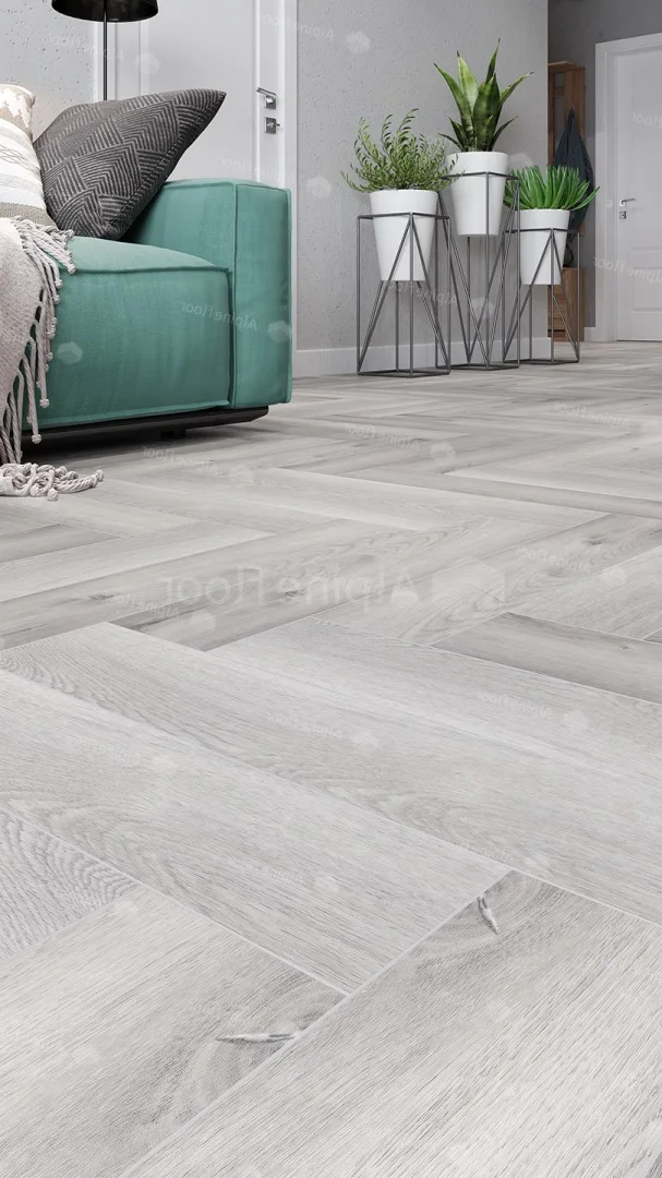 Кварцвиниловый SPC ламинат Alpine Floor Parquet Light Дуб Лейтена ECO 13-18 венгерская елка 600×125×4