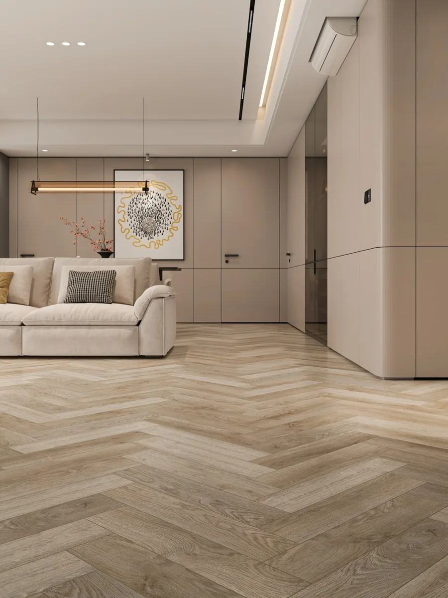 Кварцвиниловый SPC ламинат Cronafloor Herringbone Дуб Лилль H007 венгерская елка 640×128×4,5