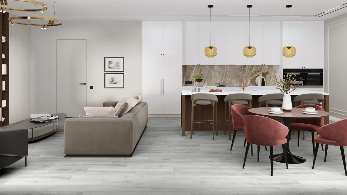 Кварцвиниловая плитка Damy Floor клеевая Family LVT Дуб Альпийский 1536-2-LVT 1227×187×2,5