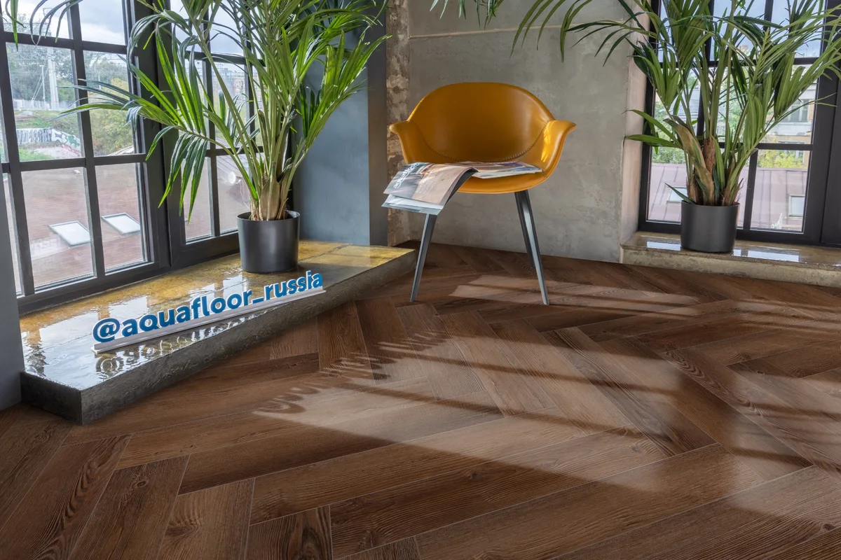 Кварцвиниловая плитка Aquafloor клеевая Parquet Glue AF2520PG венгерская елка 610×122×2,5