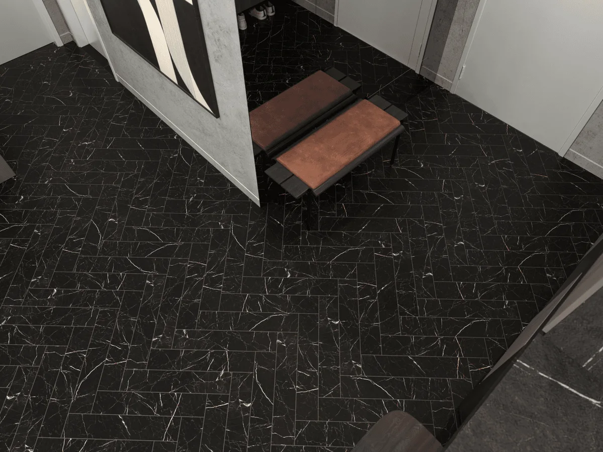 Кварцвиниловый SPC ламинат Alpine Floor Адамант Паркет Неро ECO 31-11-R венгерская елка 600×125×5