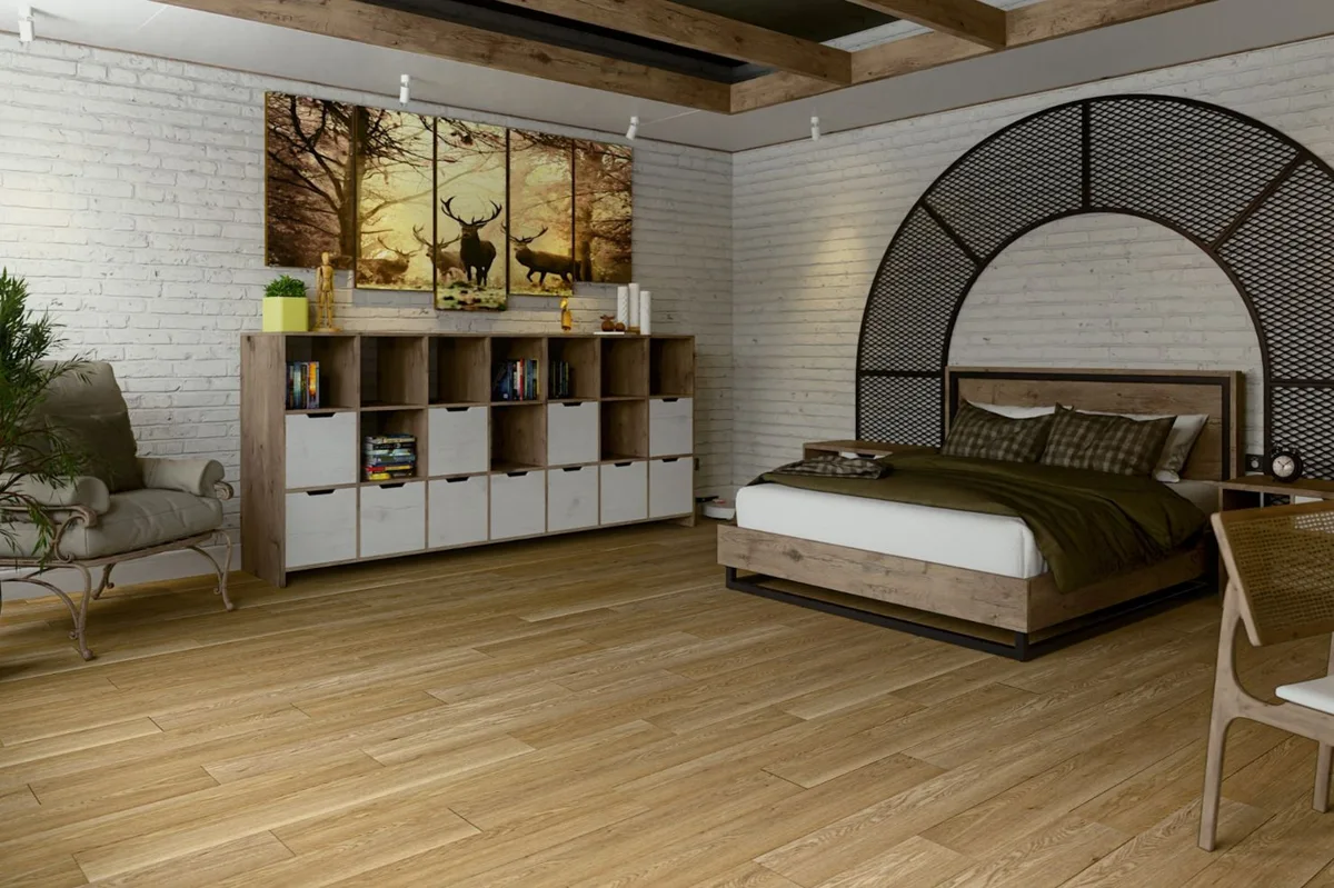 Кварцвиниловый SPC ламинат Damy Floor Family Дуб Медовый DF03-F 1220×180×4