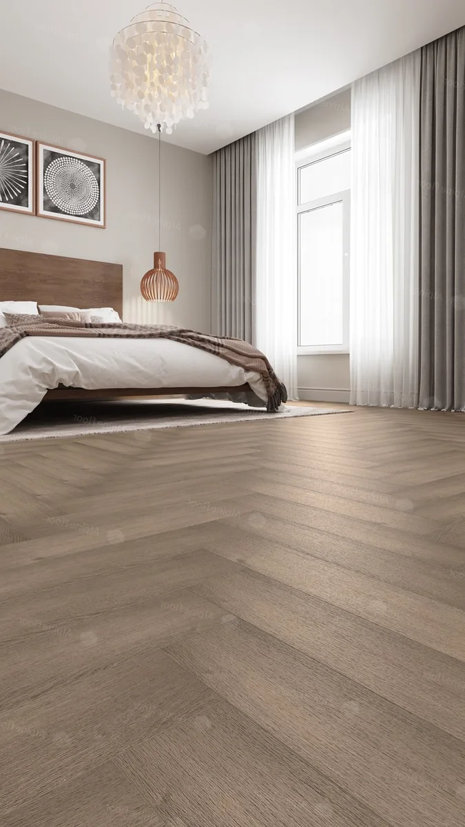 Кварцвиниловая плитка Alpine Floor клеевая Parquet LVT Дуб Насыщенный ECO 16-7 венгерская елка 590×118×2,5