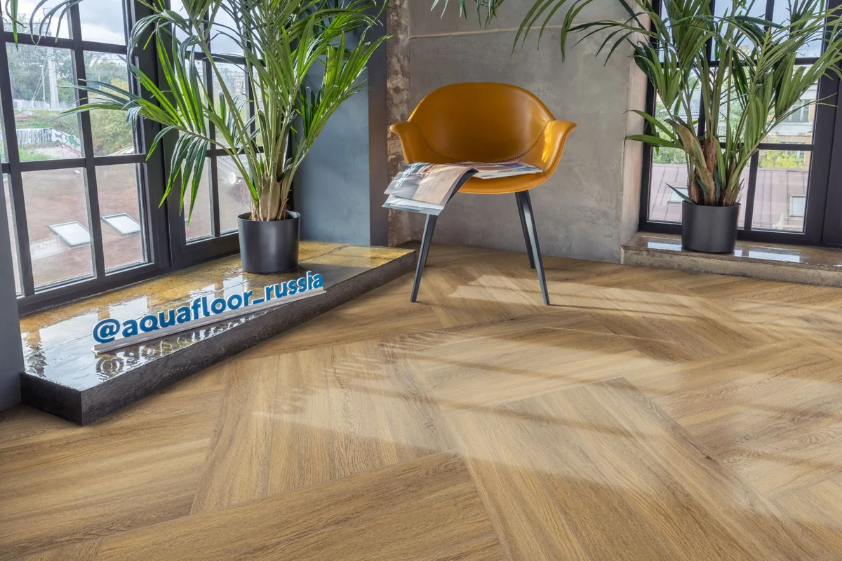 Кварцвиниловая плитка Aquafloor клеевая Parquet Glue AF2504PG венгерская елка 610×122×2,5