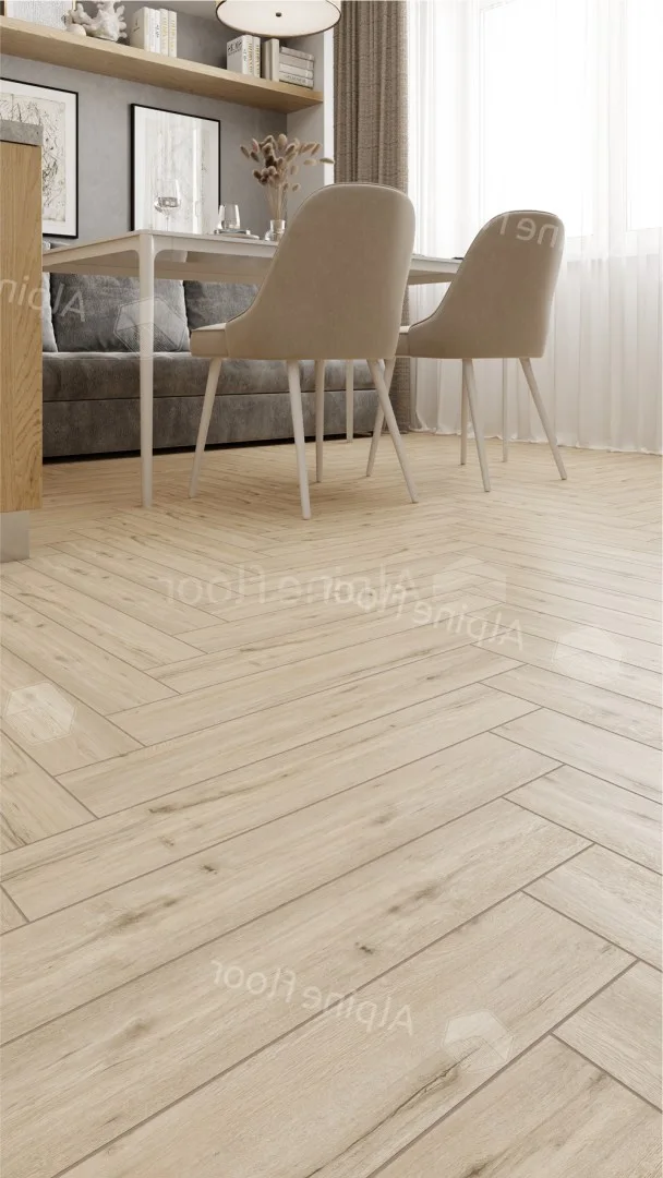 Ламинат Alpine Floor Herringbone 12 PRO New Дуб Лион LF106-01 венгерская елка 606×101×12