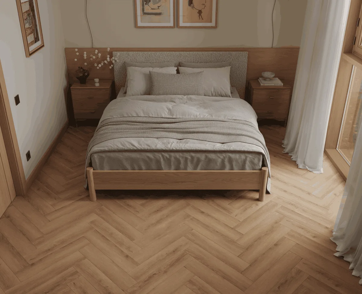 Кварцвиниловый SPC ламинат Alpine Floor Титан Паркет Феникс ECO 29-8-R венгерская елка 600×125×6