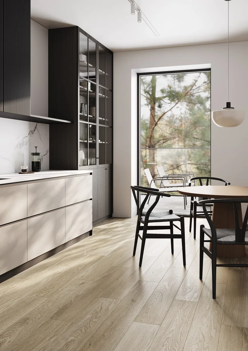 Кварцвиниловый SPC ламинат Fargo Bevel Дуб Кремовый 50-2123-44 1220×182×6