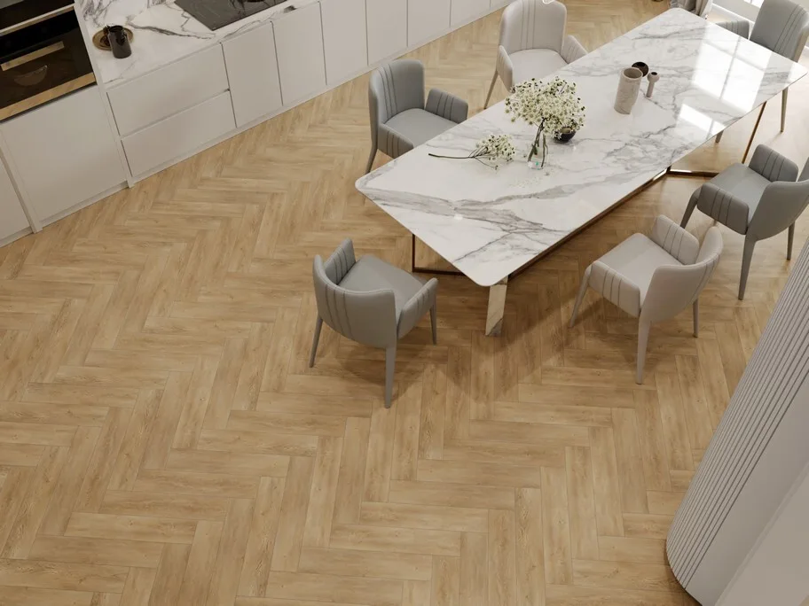 Кварцвиниловый SPC ламинат Evofloor Parguet Click Oak Sand Дуб Песочный HP 0090 венгерская елка 600×125×4