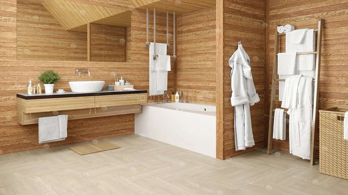 Кварцвиниловый SPC ламинат Alpine Floor Parquet Premium Дуб Адара ECO 19-14 венгерская елка 600×125×8