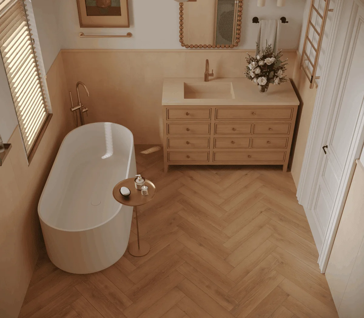 Кварцвиниловая плитка Norland клеевая Parquet LVT Saver Sand 1067-2 венгерская елка 590×118×2,5