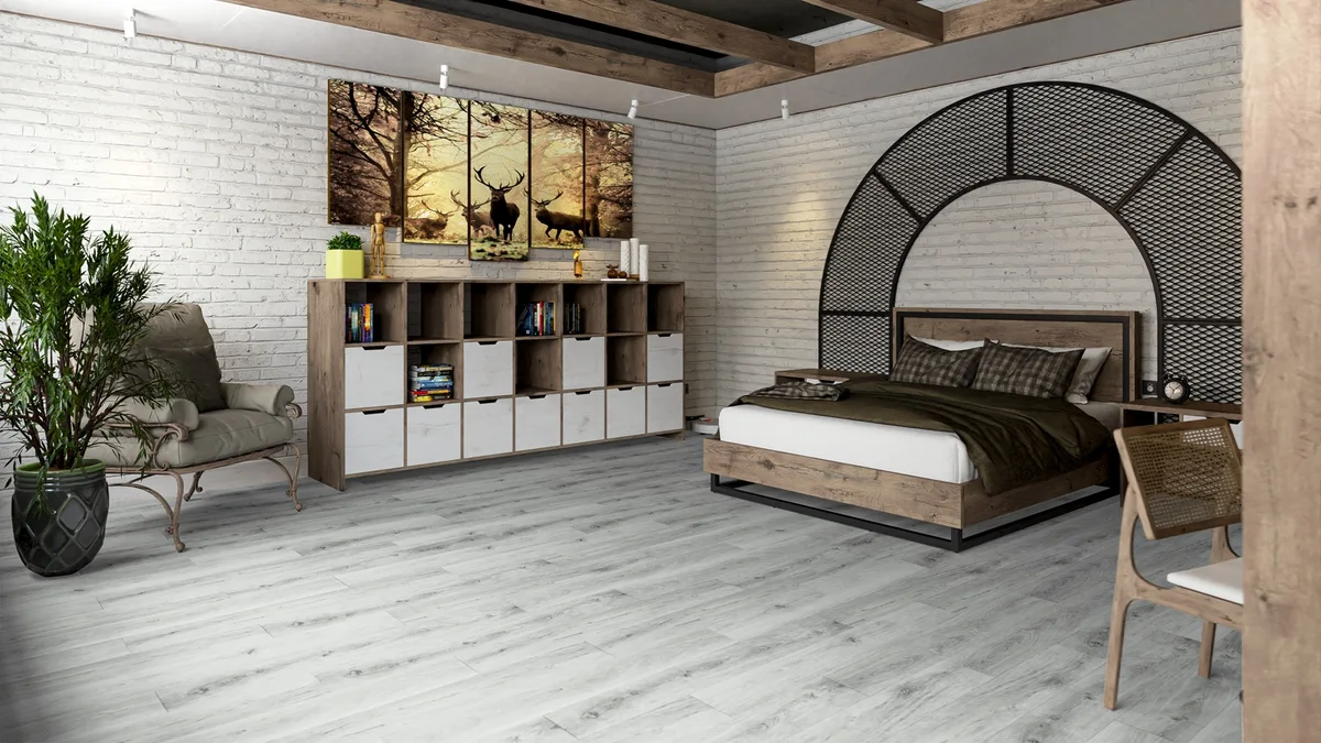 Кварцвиниловая плитка Damy Floor клеевая Family LVT Дуб Альпийский 1536-2-LVT 1227×187×2,5
