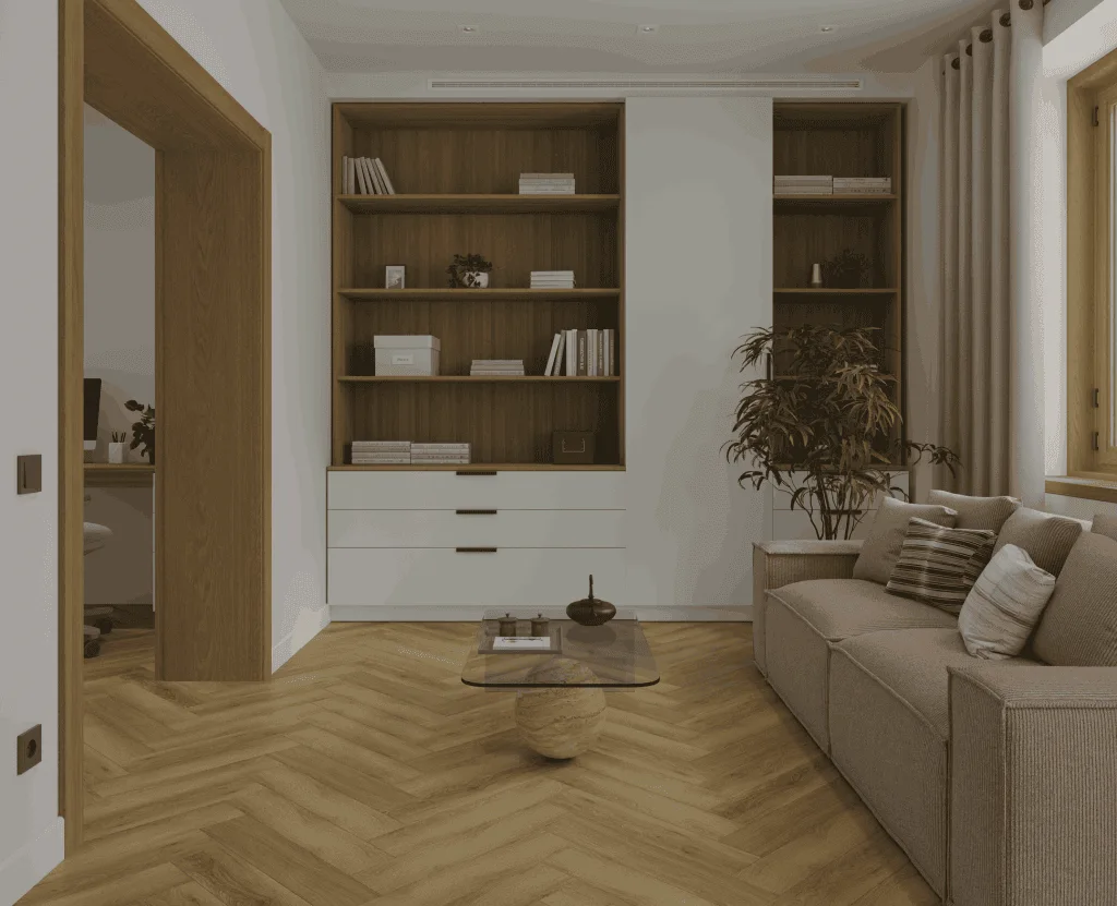 Кварцвиниловый SPC ламинат Alpine Floor Титан Паркет Антей ECO 29-11-R венгерская елка 600×125×6
