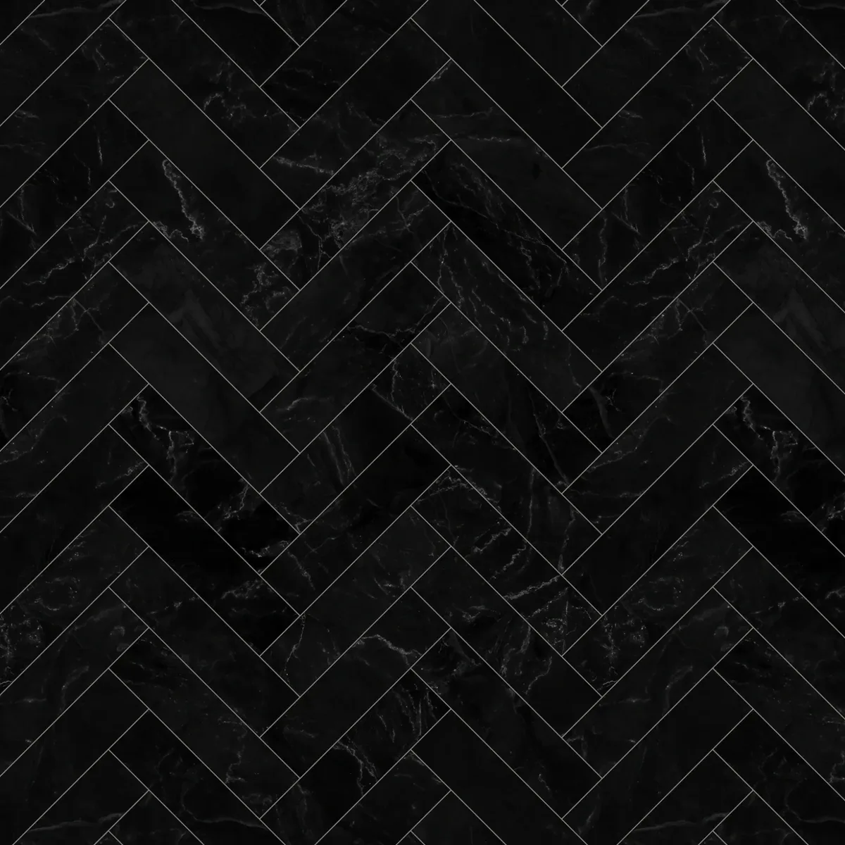 Кварцвиниловый SPC ламинат Invictus Maximus Herringbone Black Marble Noir венгерская елка 743×145×5