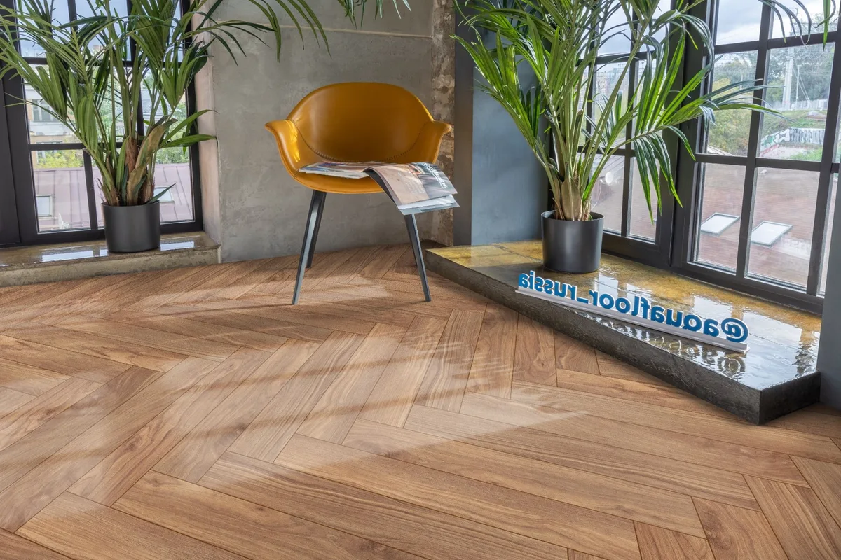 Кварцвиниловый SPC ламинат Aquafloor Parquet Plus AF6022PQN+ венгерская елка 720×120×7