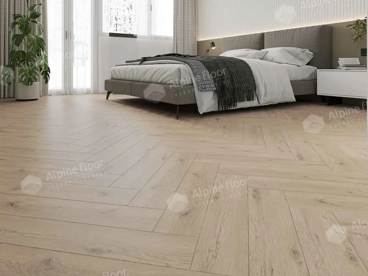 Кварцвиниловая плитка Alpine Floor клеевая Parquet LVT Дуб Алиот ЕCО 16-23 венгерская елка 590×118×2,5