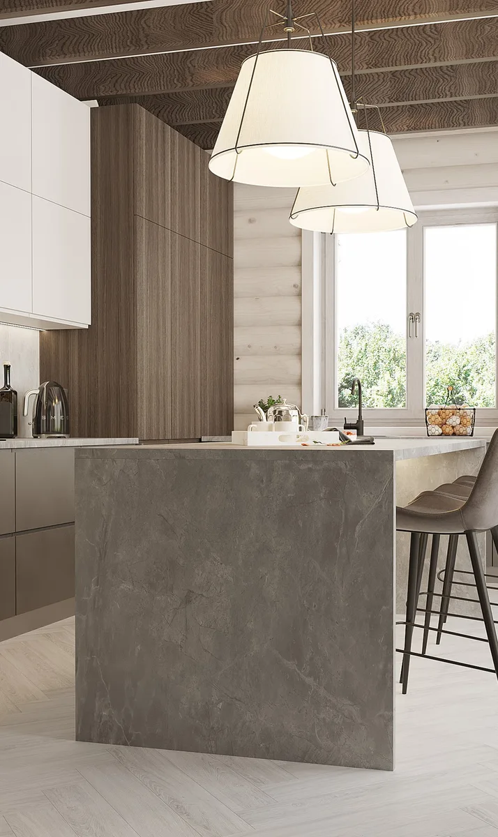 Кварцвиниловый SPC ламинат Vinilam Parquet Herringbone Паркет Санторини IS11366 венгерская елка 720×120×6,5