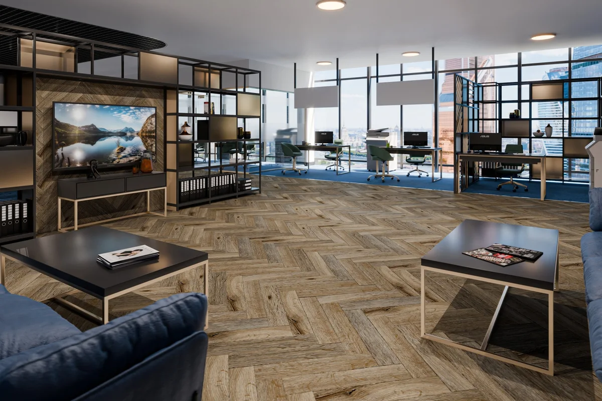 Кварцвиниловая плитка Damy Floor клеевая London LVT Ковентри 190707EL-01-LVT венгерская елка 590×118×2,5