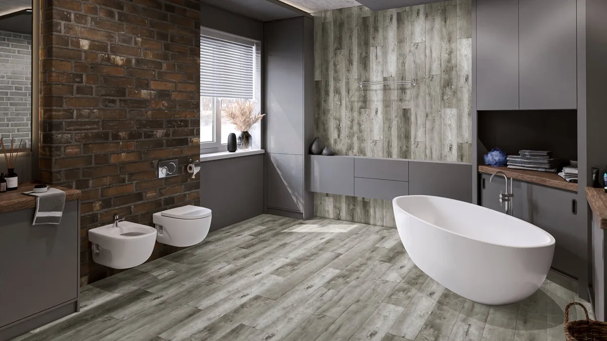Кварцвиниловая плитка Damy Floor клеевая Family LVT Дуб Рустикальный Cерый TCM369-28-LVT 1227×187×2,5