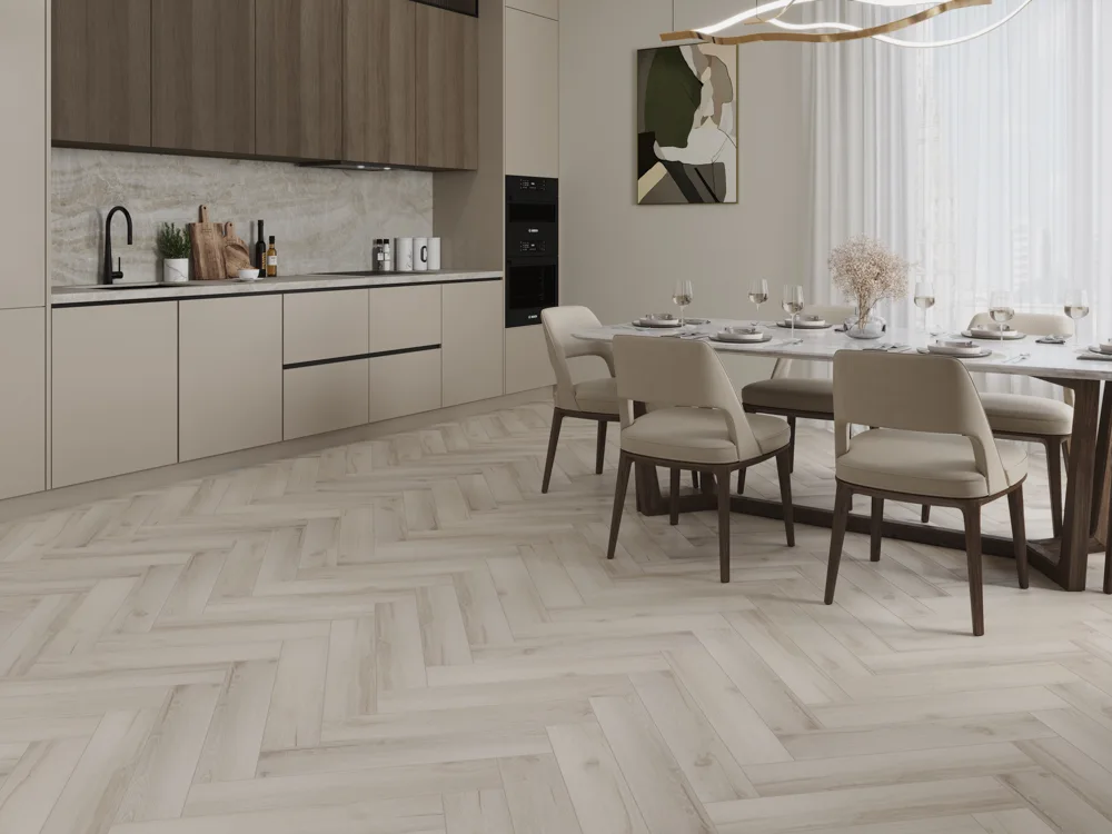 Кварцвиниловый SPC ламинат Cronafloor Herringbone 2.0 Дуб Гавр H013 венгерская елка 640×128×4,5