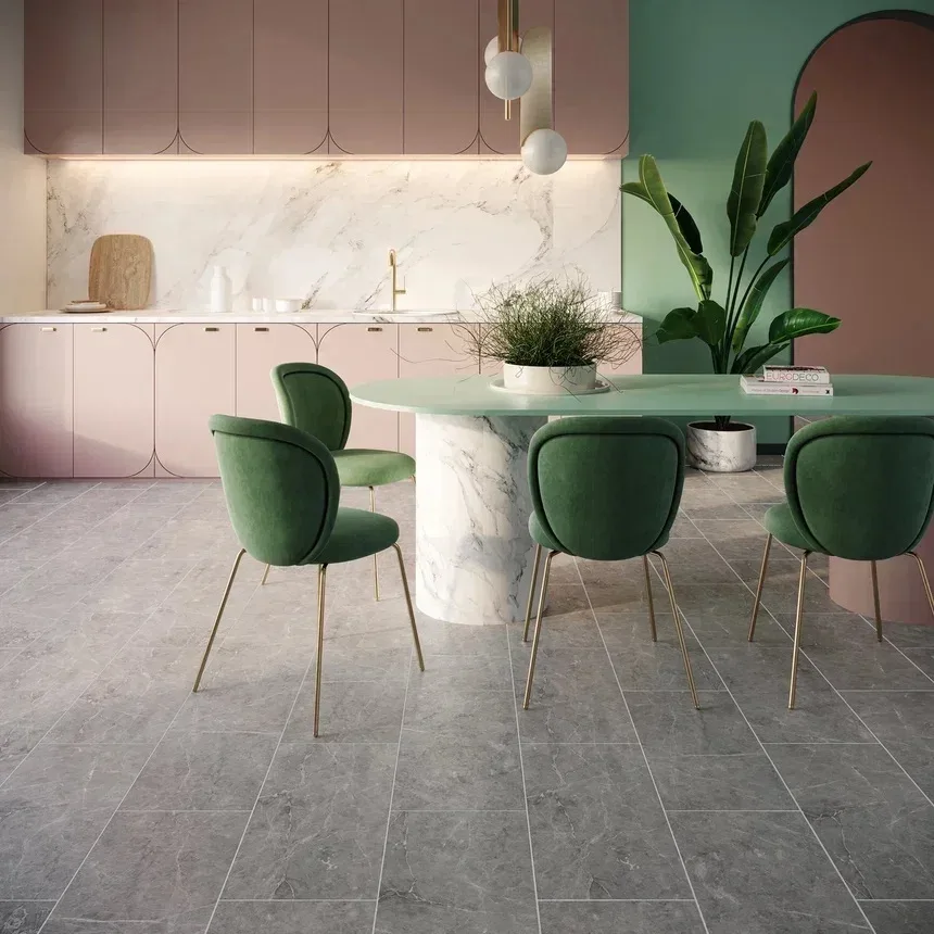 Кварцвиниловая плитка Invictus клеевая Maximus Tile Hudson Stone Silver 914×457×2,5