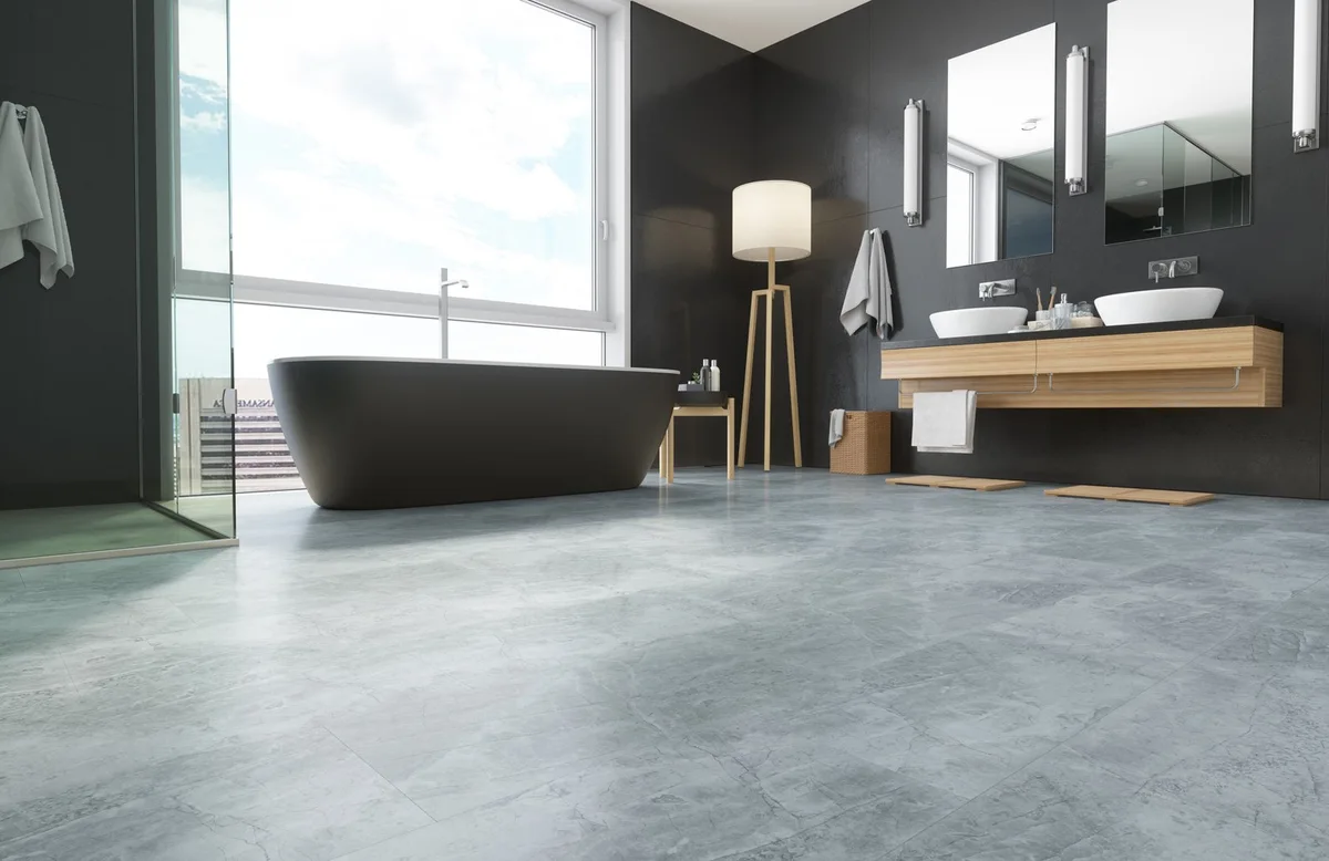 Кварцвиниловый SPC ламинат Fargo Stone Дымчатый Меланит 61S455 600×300×4