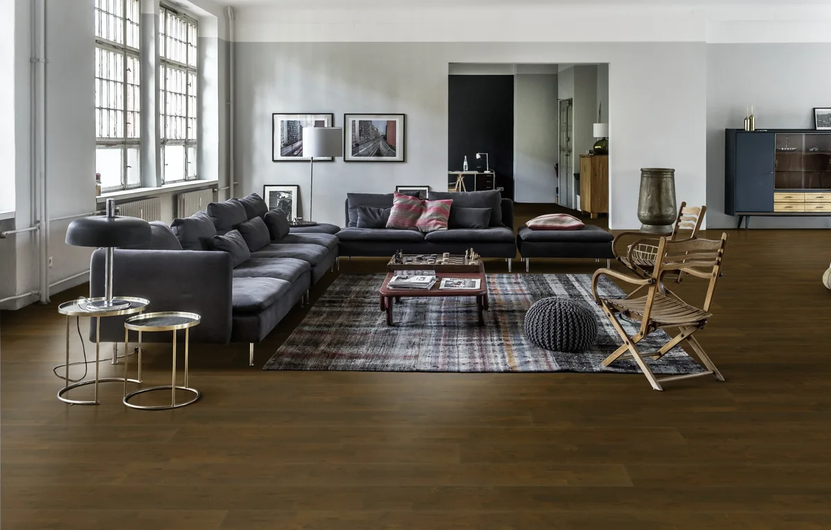 Паркетная доска Kahrs Гармония Дуб Брауни Brownie 153N6CEKA1KW240 Lively 2423×200×15