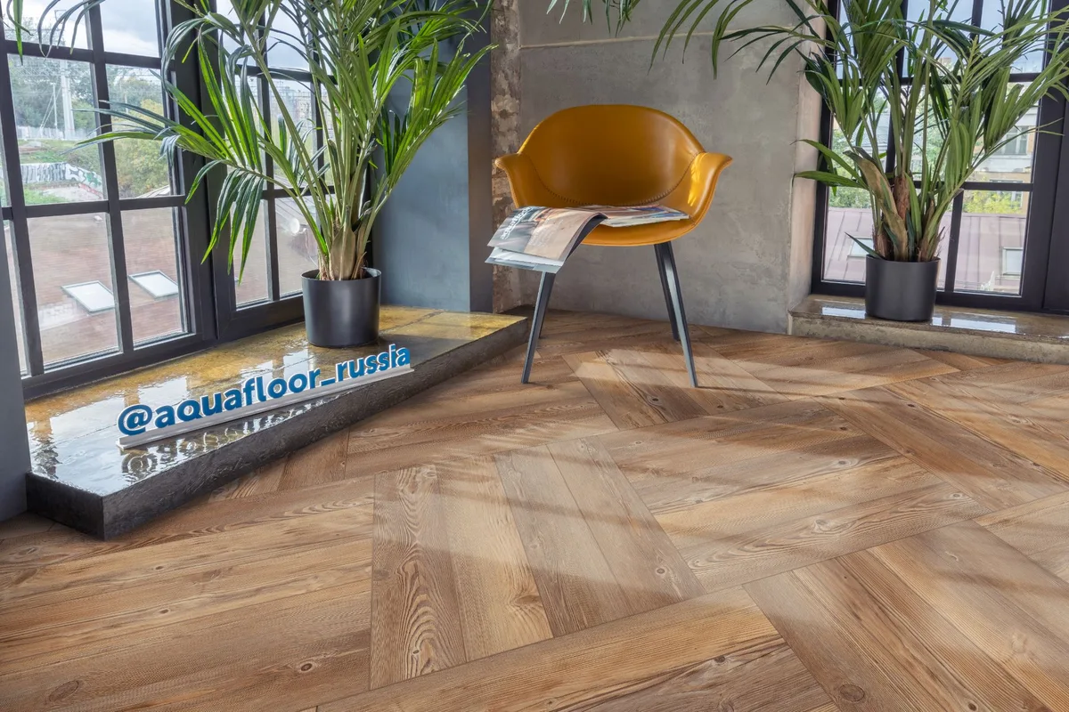 Кварцвиниловая плитка Aquafloor клеевая Parquet Glue AF2509PG венгерская елка 610×122×2,5