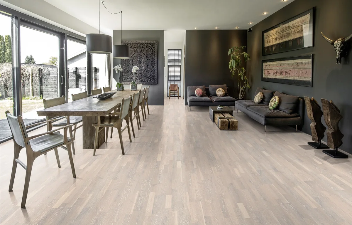 Паркетная доска Kahrs Гармония Дуб Известняк Limestone 153N0BEK0WKW240 Lively 2423×200×15