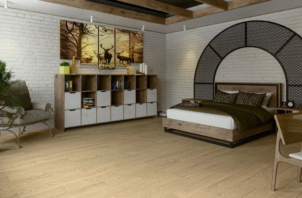 Кварцвиниловый SPC ламинат Damy Floor Family Дуб Латте 0030-2 1220×180×4,2