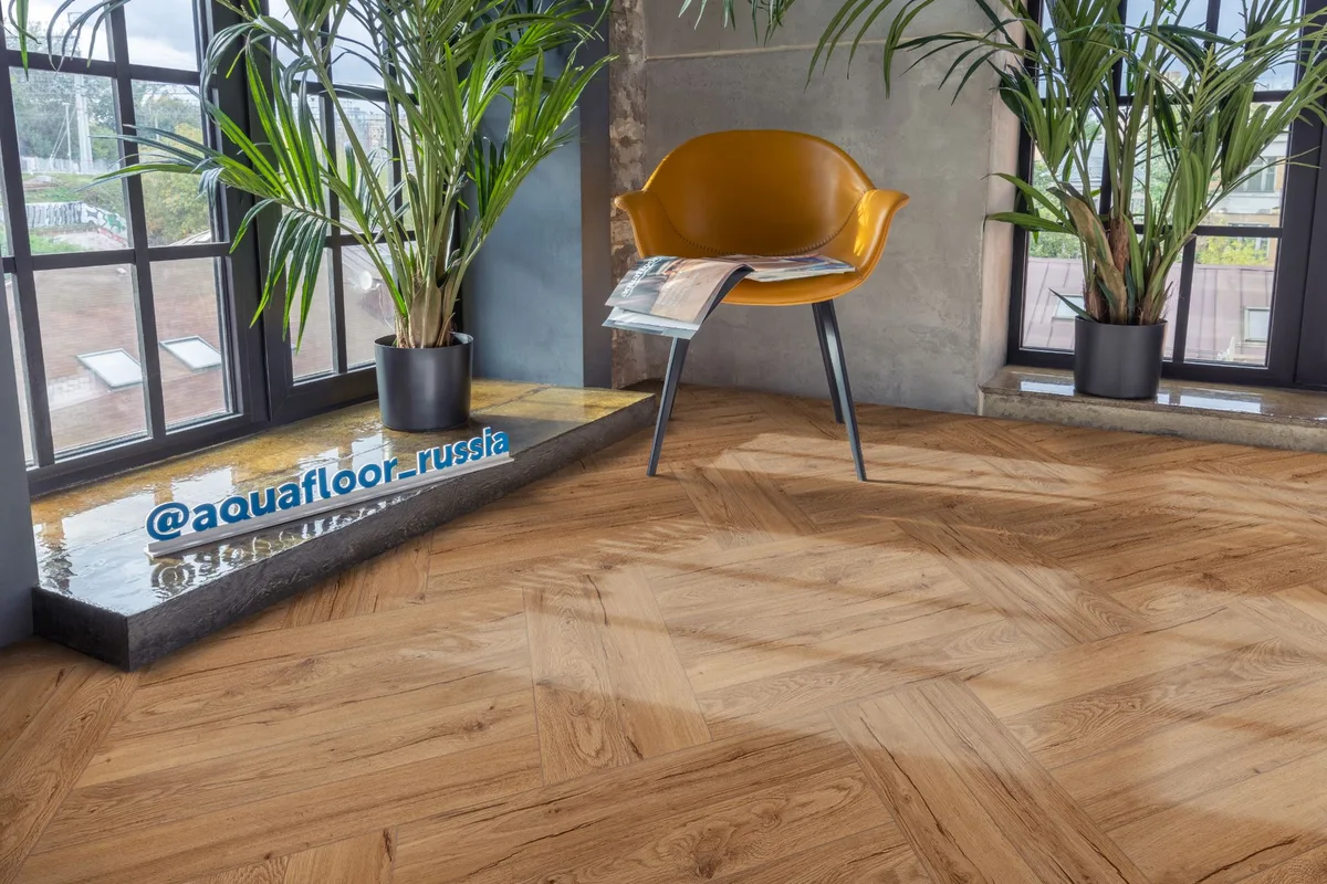 Кварцвиниловая плитка Aquafloor клеевая Parquet Glue AF2507PG венгерская елка 610×122×2,5
